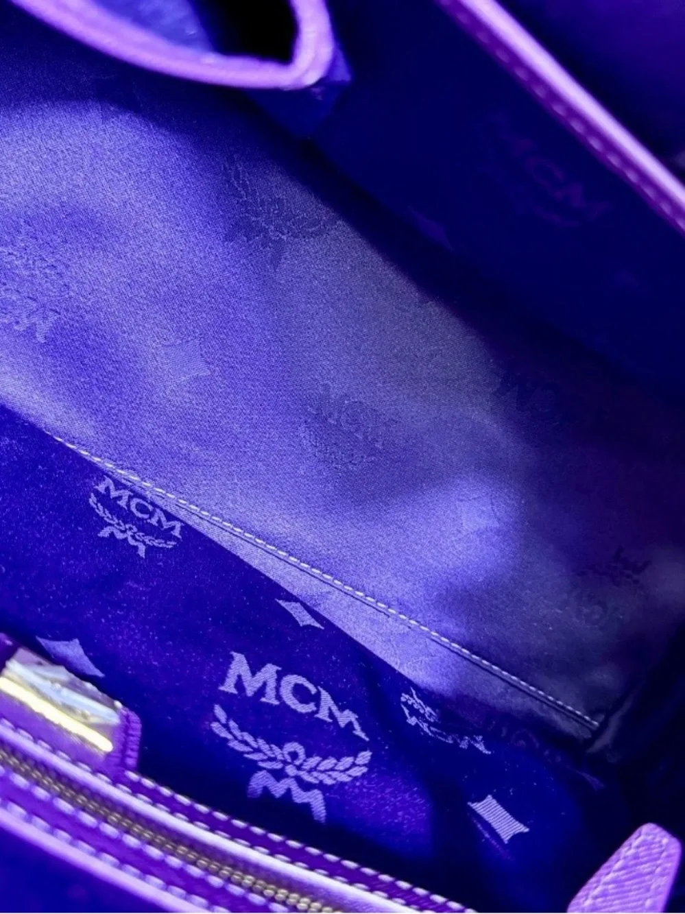 MCM Purple Saffiano Leather Handbag - EUC
